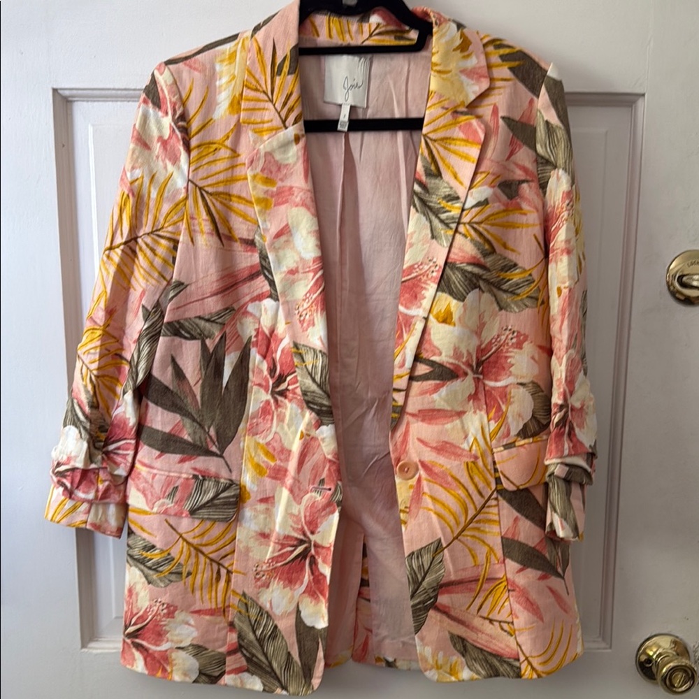 Joie Tropical Pink and Yellow Blazer